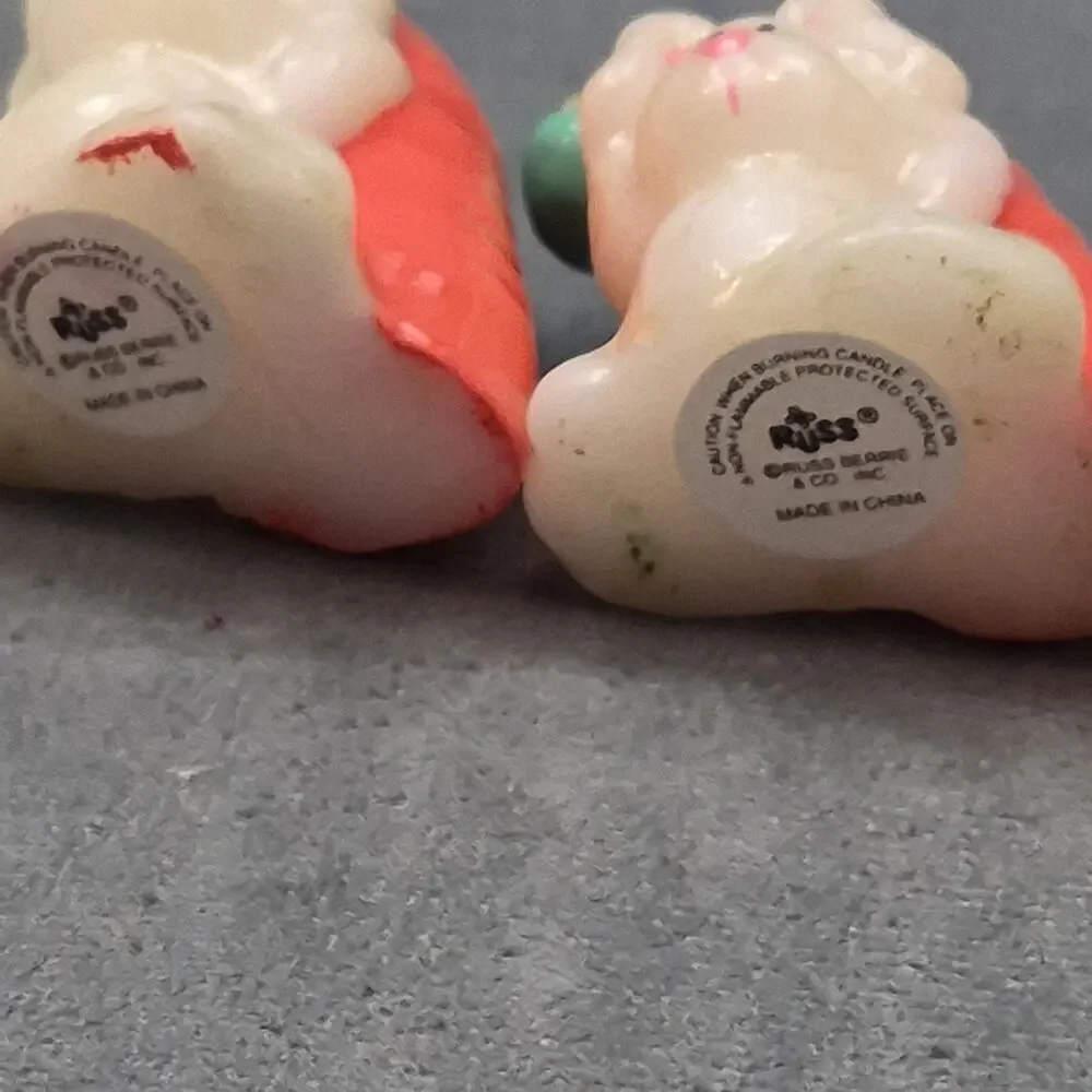 RUSS Lot of 6 Vintage Easter Bunny Wax Mini Candles Unused 2